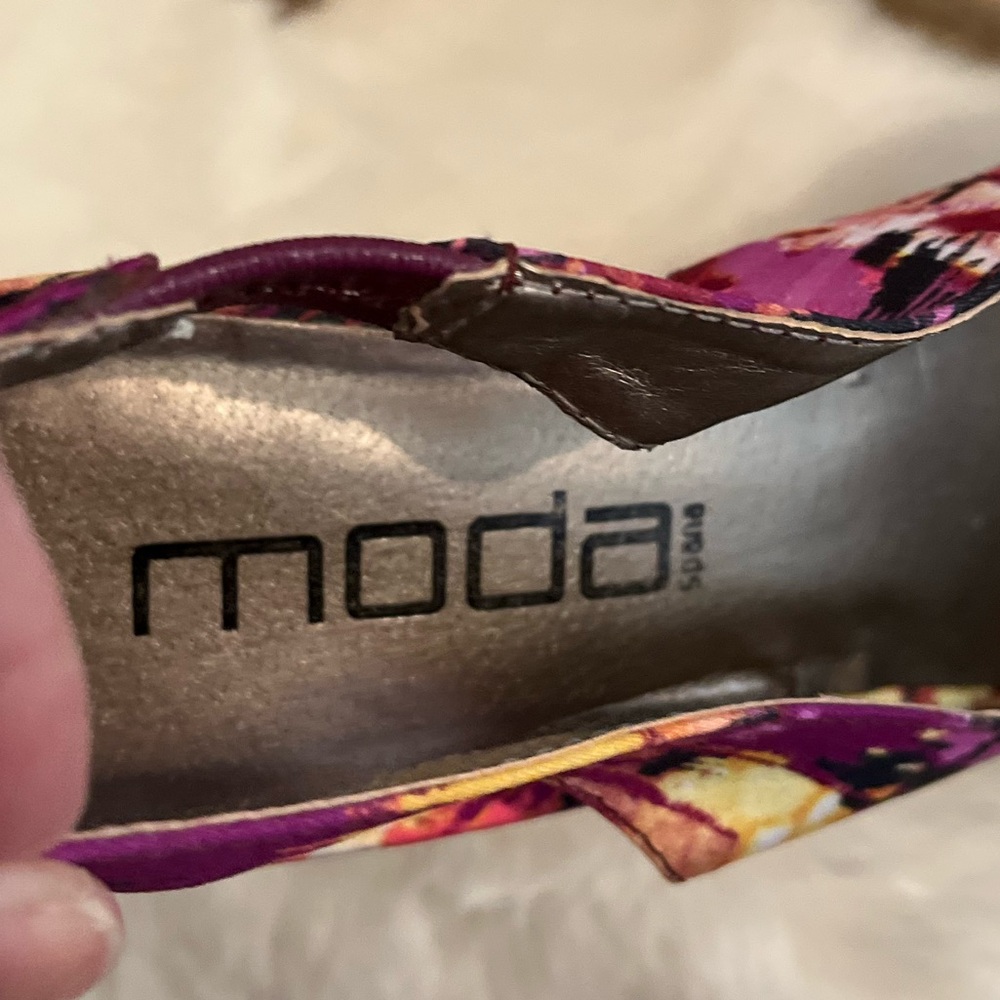 MODA Slingback Peep-Toe Heels - Multi-Color - Size 8.5 - Picture 10 of 13
